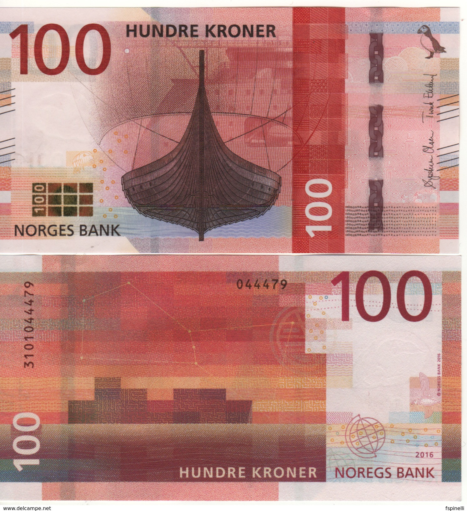 NORWAY  New Attractive  100 Kr  2017 (dated 2016)  P54   UNC - Noorwegen