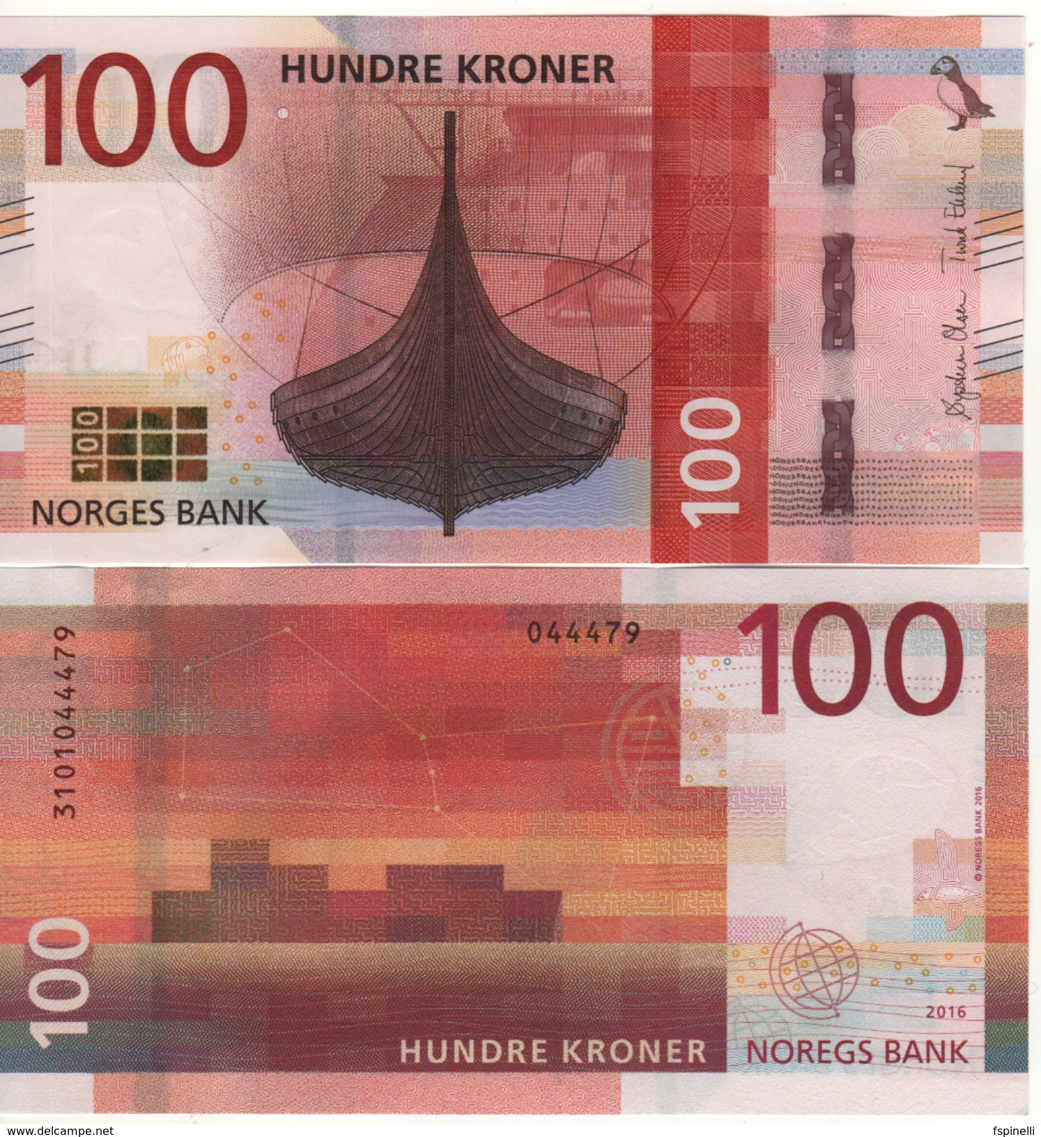 NORWAY  New Attractive  100 Kr  2017 (dated 2016)  P54   UNC - Norwegen