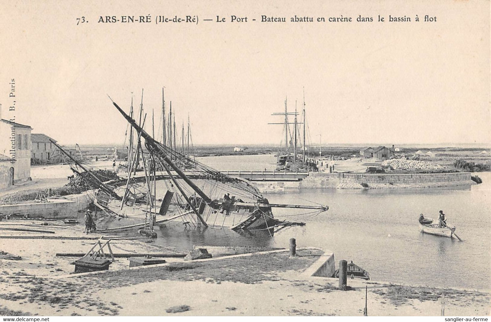 CPA 17 ILE DE RE ARS EN RE LE PORT BATEAU ABATTU EN CARENE DANS LE BASSIN A FLOT - Ile De Ré