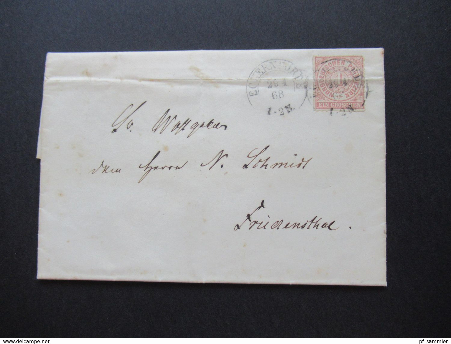 Altdeutschland NDP 29.4.1868 Nr.4 EF 2x Stempel K2 Eckernfördenach Friedensthal Faltbrief Mit Inhalt - Storia Postale