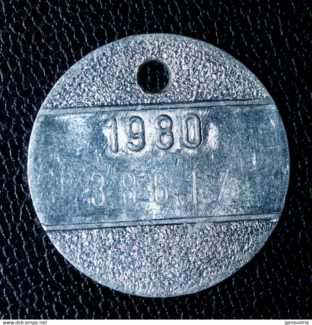 Jeton De Taxe Sur Les Chiens "Année 1980 - Liège (Luik) - Belgique / Belgie" Médaille De Chien - Dog License Tax Tag - Noodgeld