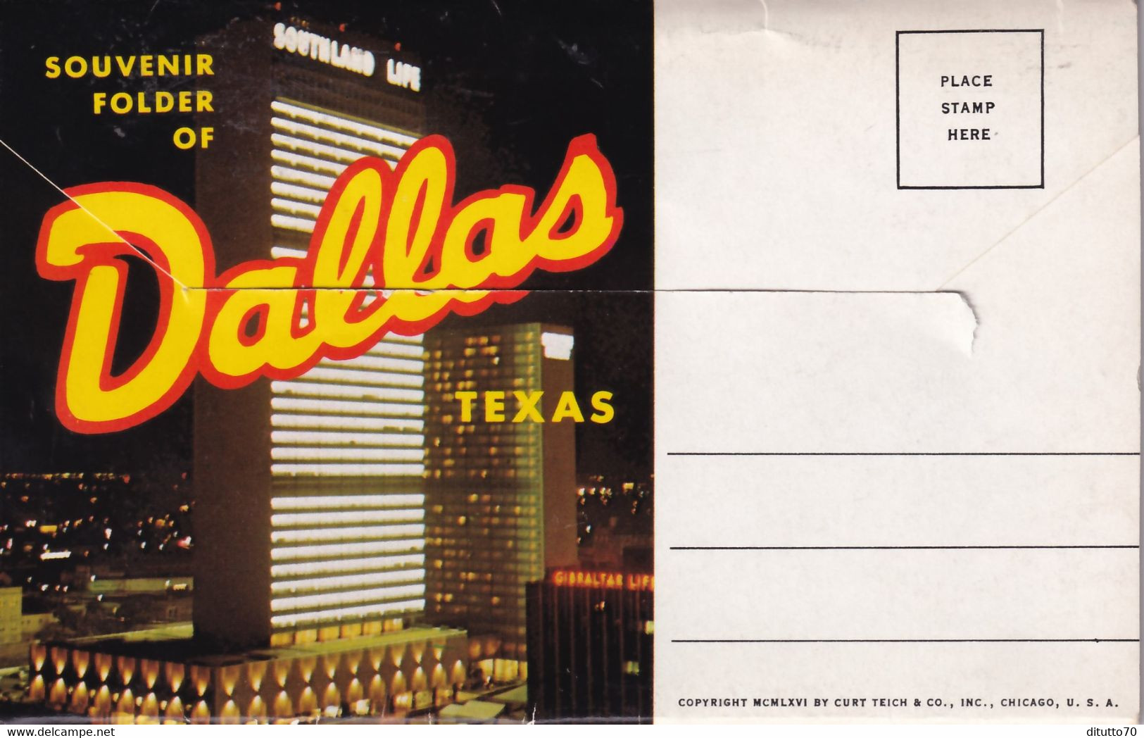 Souvenir Folder Of Big D - Ballas - Texas - Formato Grande Non Viaggiata – FE190 - Dallas