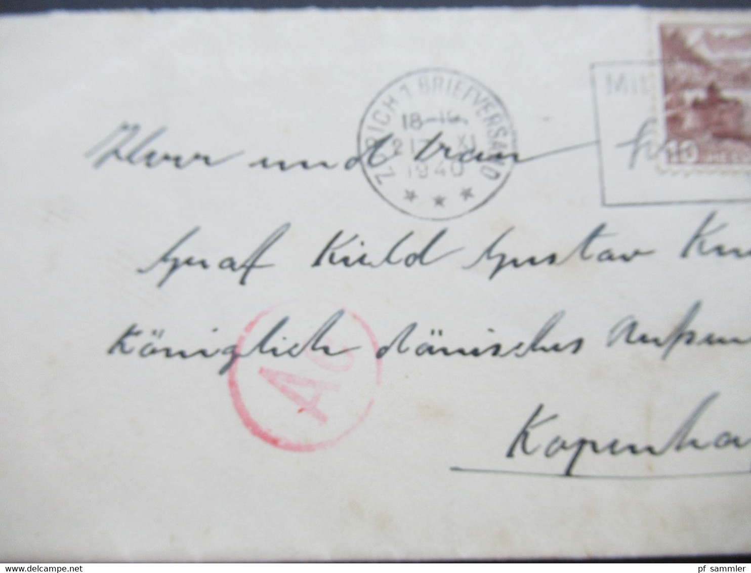 1940 Zensurbeleg / Wehrmachtzensur Ae Nach Kopenhagen An Graf Kjeld Gustav Knuth Königlich Dänisches Aussenminsterium - Lettres & Documents