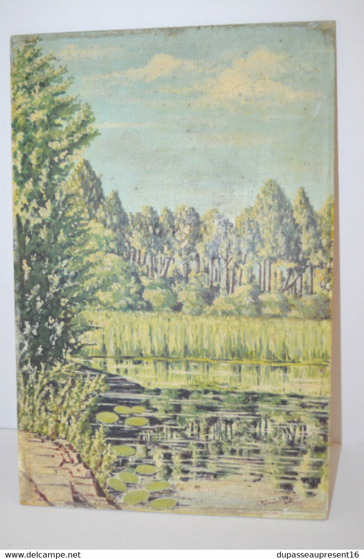 TABLEAU HUILE SUR PANNEAU HSP PAYSAGE ROSELIERE Signé R SOMMERMONTS 1950 DECO COLLECTION  PEINTURE - Olii