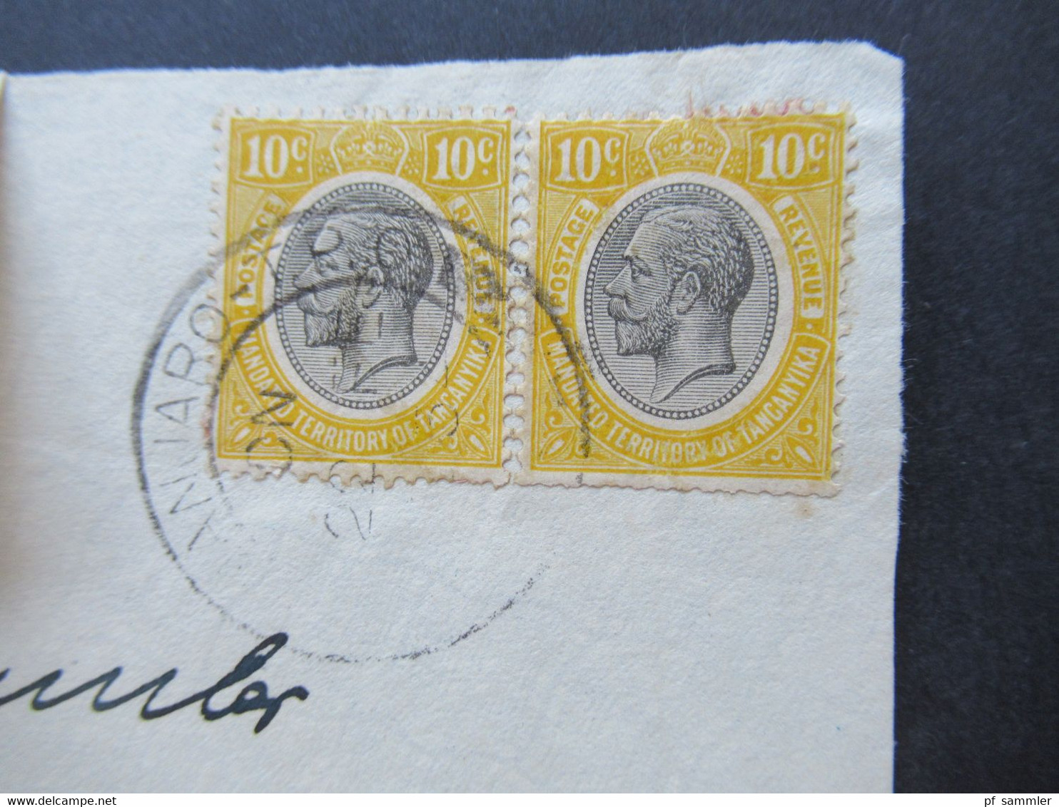 GB Kolonie Uganda 1934 Großes Briefstück Mit Stempel Kilimanjaro T.P.O. DN Travelling Post Office - Kenya & Uganda