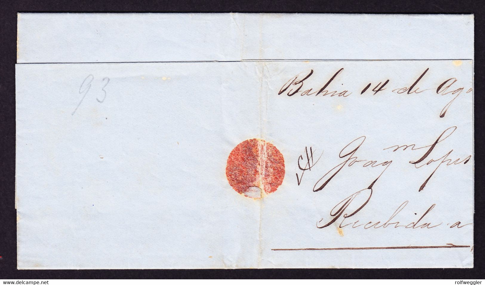 1862 Vorphilabrief Aus Bahia, Brasilien Nach Montevideo, Uruguay - Covers & Documents