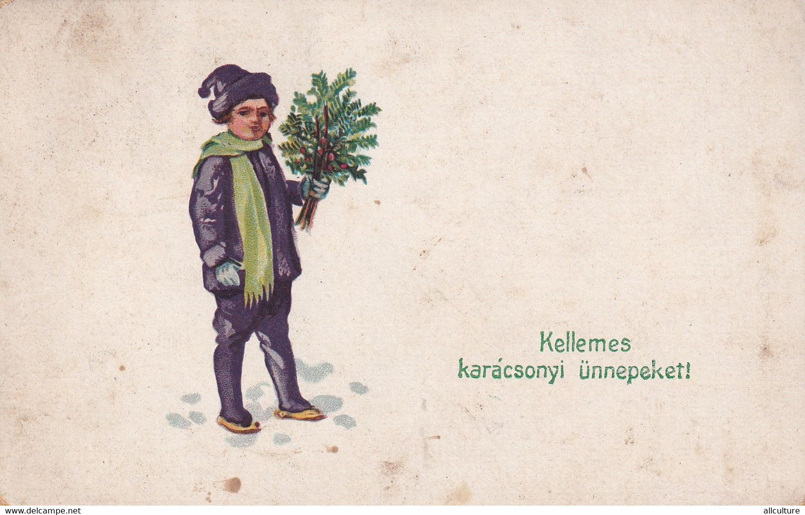 A7977- KELLEMES KARACSONYI UNNEPEKET, MERRY CHRISTMAS  CERNAUTI UKRAINE 1923 OLD ROMANIA STAMPS VINTAGE POSTCARD - Autres & Non Classés