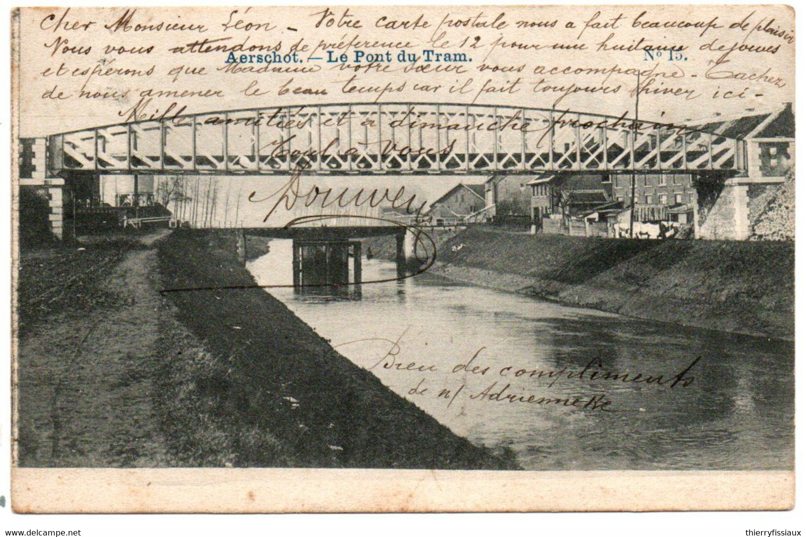 Aarschot / Aerschot - Le Pont Du Tram -  Circulée: 1907 - 2 Scans - Aarschot