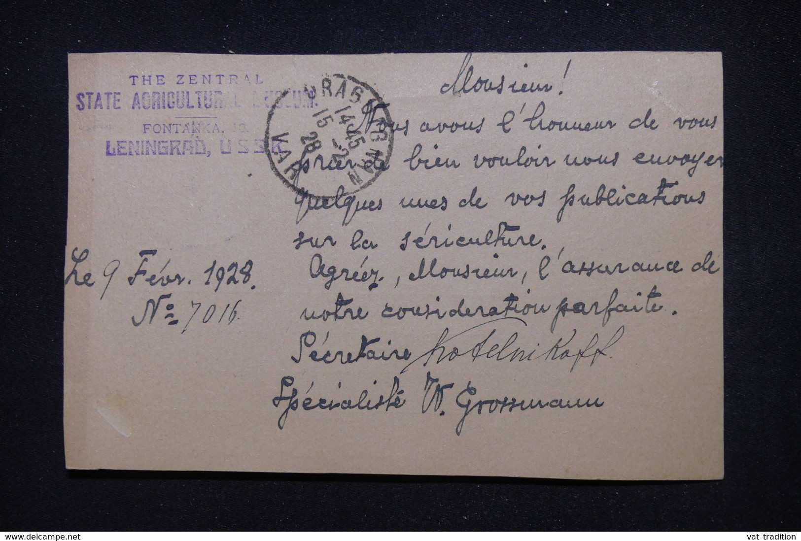 U.R.S.S. - Entier Postal De Leningrad Pour La France En 1928 - L 99286 - ...-1949