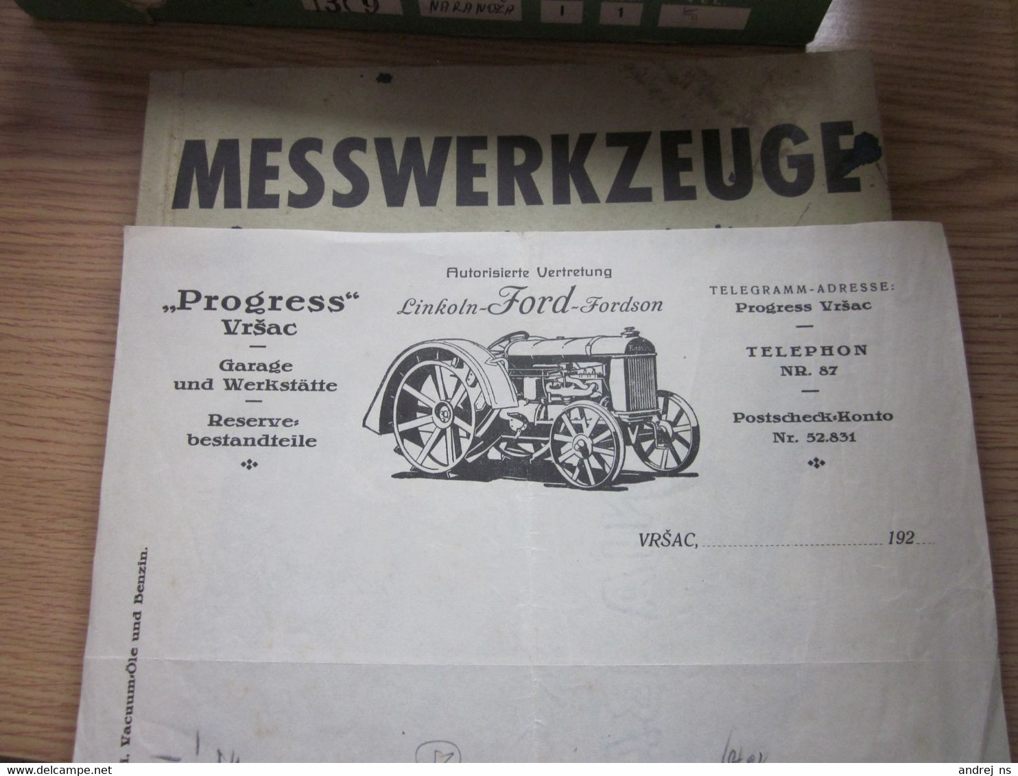 Vrsac Progress Linkoln Ford Fordson Autorisierte Vertretung Tractor Car Vrsac 1920 Old - Tracteurs