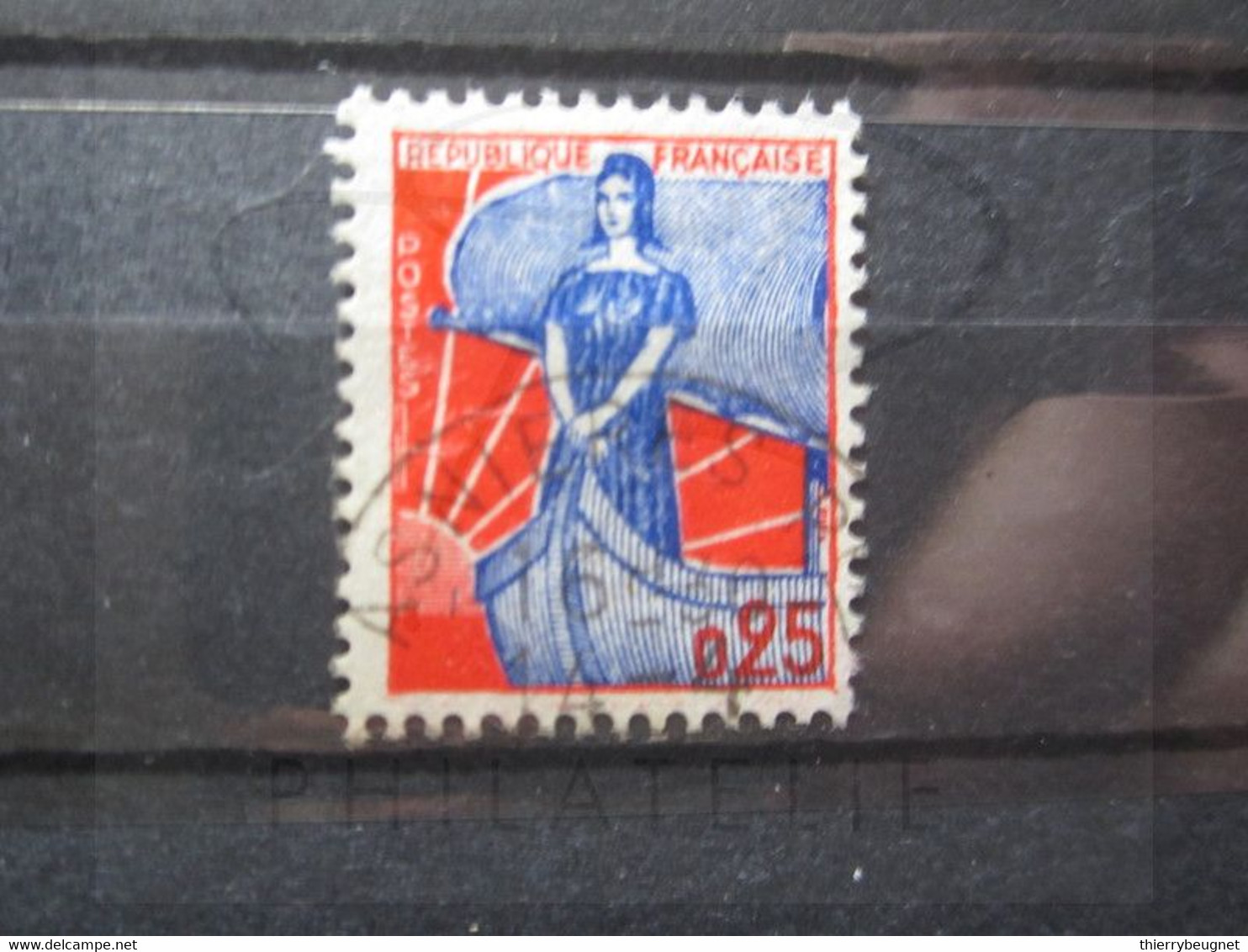 VEND BEAU TIMBRE DE FRANCE N° 1234 , OBLITERATION " ASNIERES " !!! (b) - 1959-1960 Marianne In Een Sloep