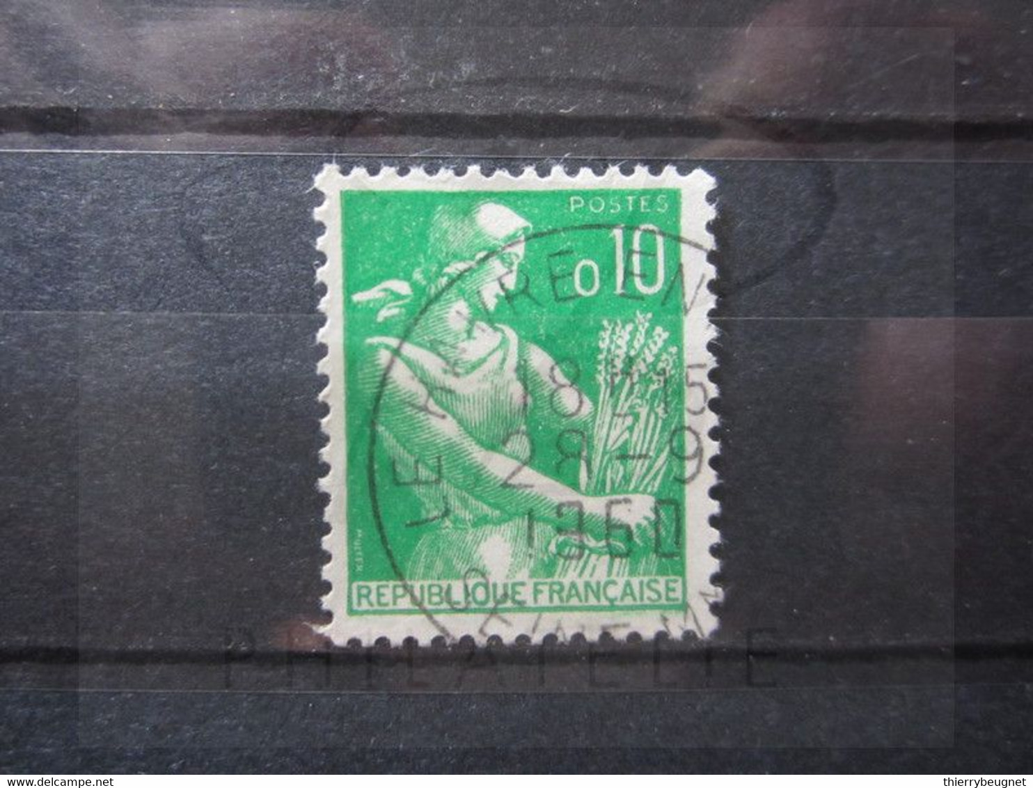 VEND BEAU TIMBRE DE FRANCE N° 1231 , OBLITERATION " LE HAVRE " !!! (d) - 1957-1959 Mietitrice