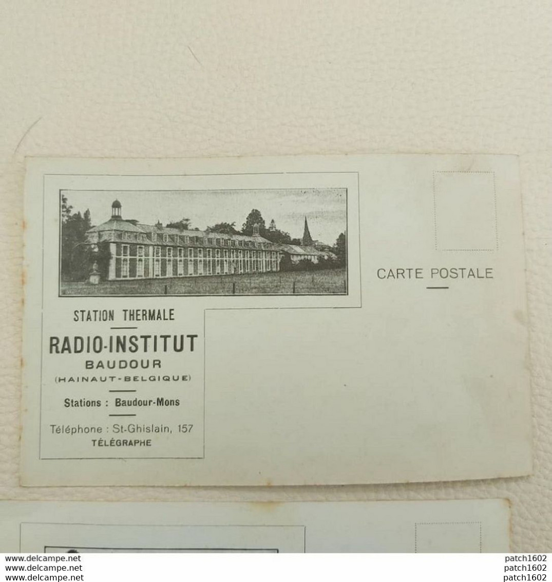 BAUDOUR Institut Médico-thermal De Baudour Maison De Traitements Et Station Thermale Radio Institut 2 Cartes - Andere & Zonder Classificatie