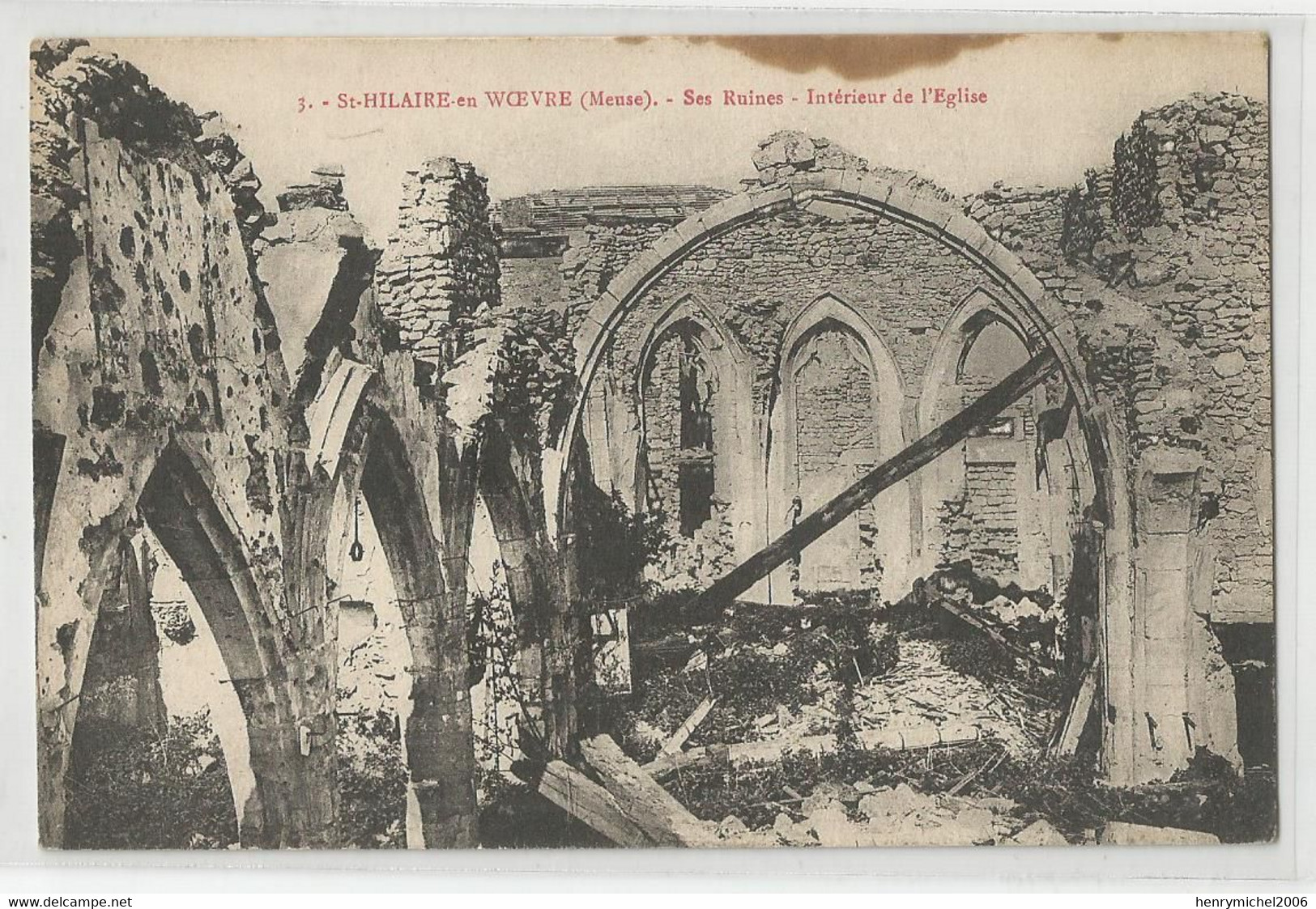 55 Meuse St Saint Hilaire En Woevre Ruines De L'intérieur De L'église - Andere & Zonder Classificatie