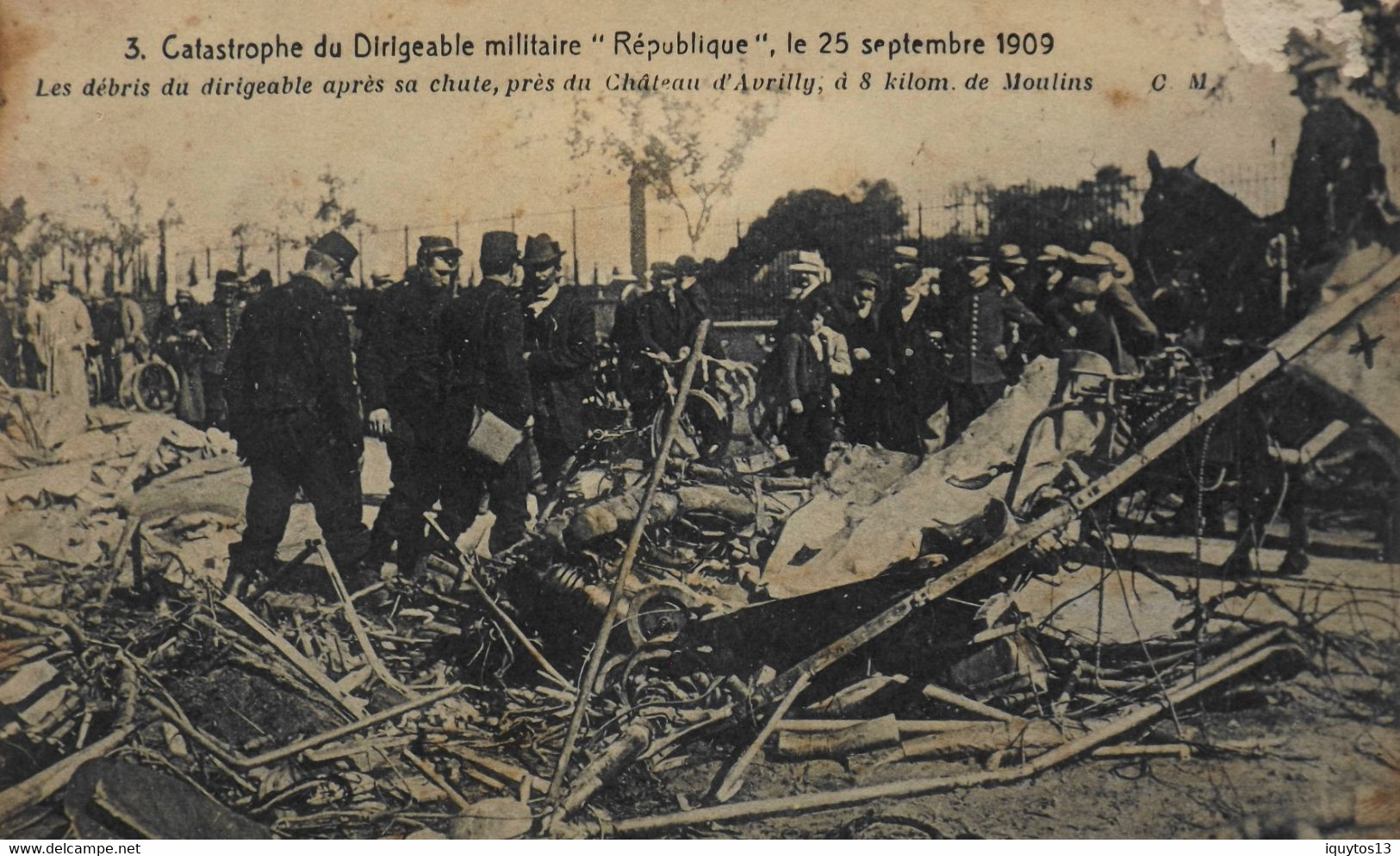 CPA. - CATASTROPHE Du Dirigeable "REPUBLIQUE" Le 25.9.1909 Prés Du Château D'Avrilly à 8km De Moulins - En L'état - Ongevalen