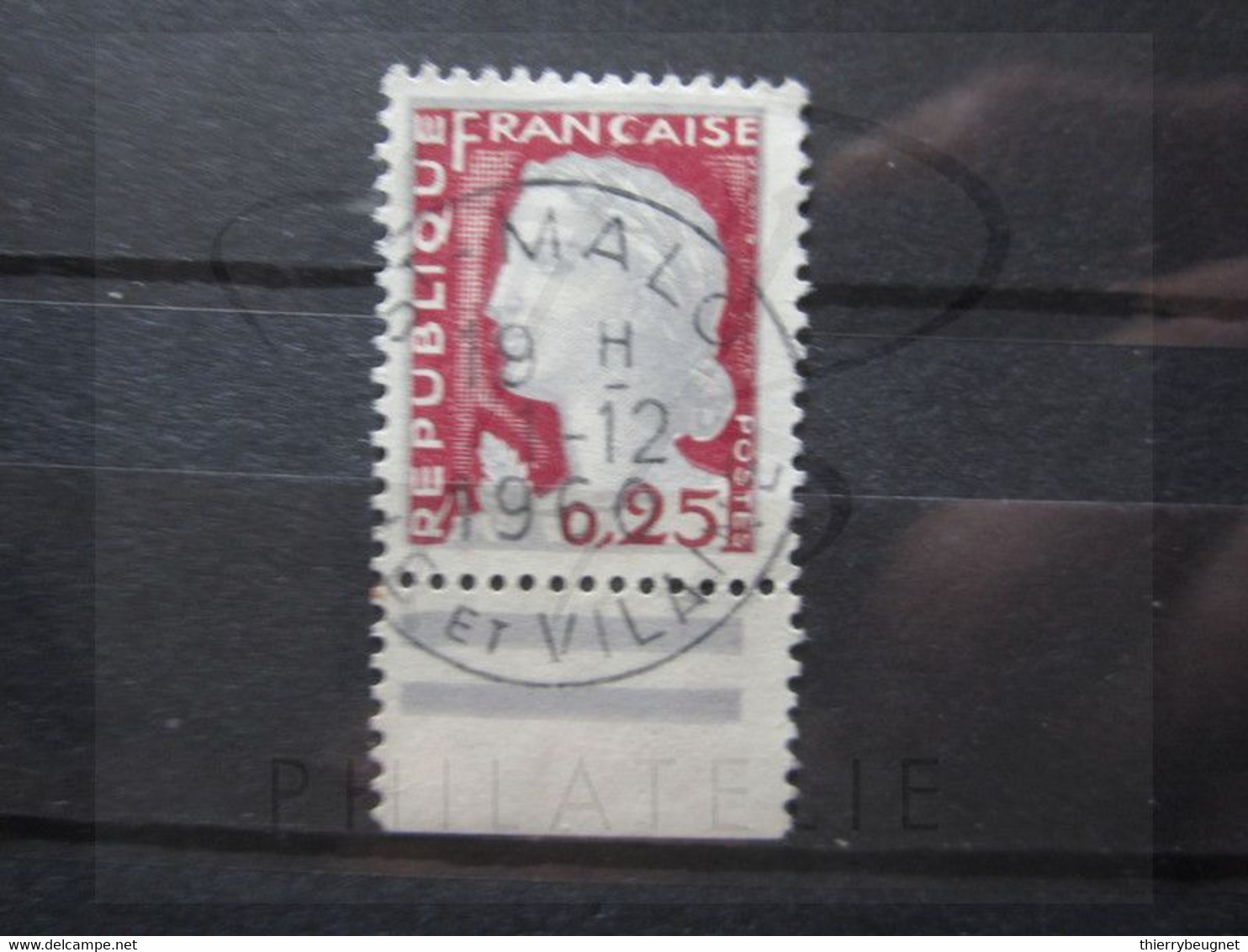 VEND BEAU TIMBRE DE FRANCE N° 1263 + BDF , OBLITERATION " ST-MALO " !!! - 1960 Marianne De Decaris