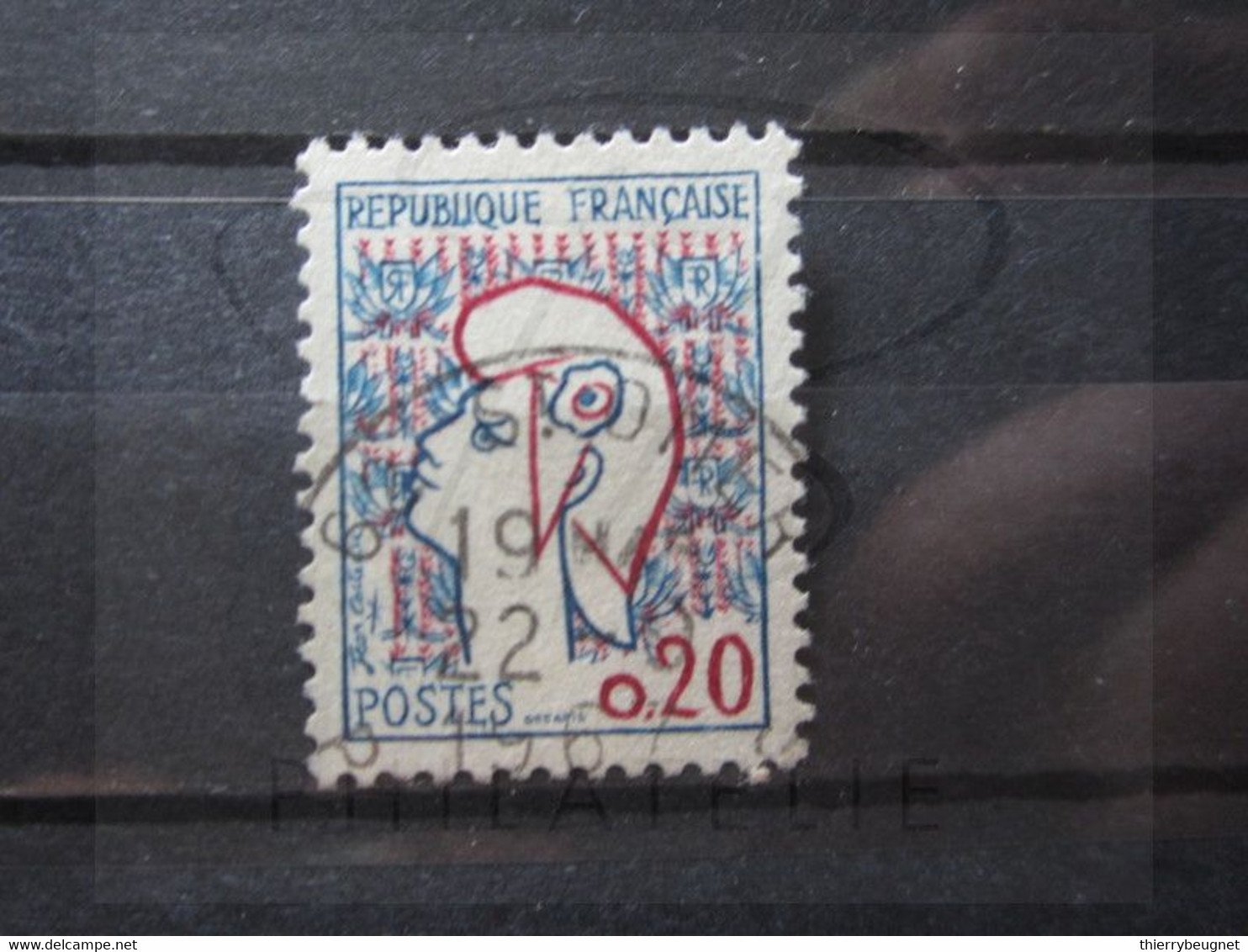 VEND BEAU TIMBRE DE FRANCE N° 1282 , OBLITERATION " ST-OMER " !!! - 1961 Marianne De Cocteau