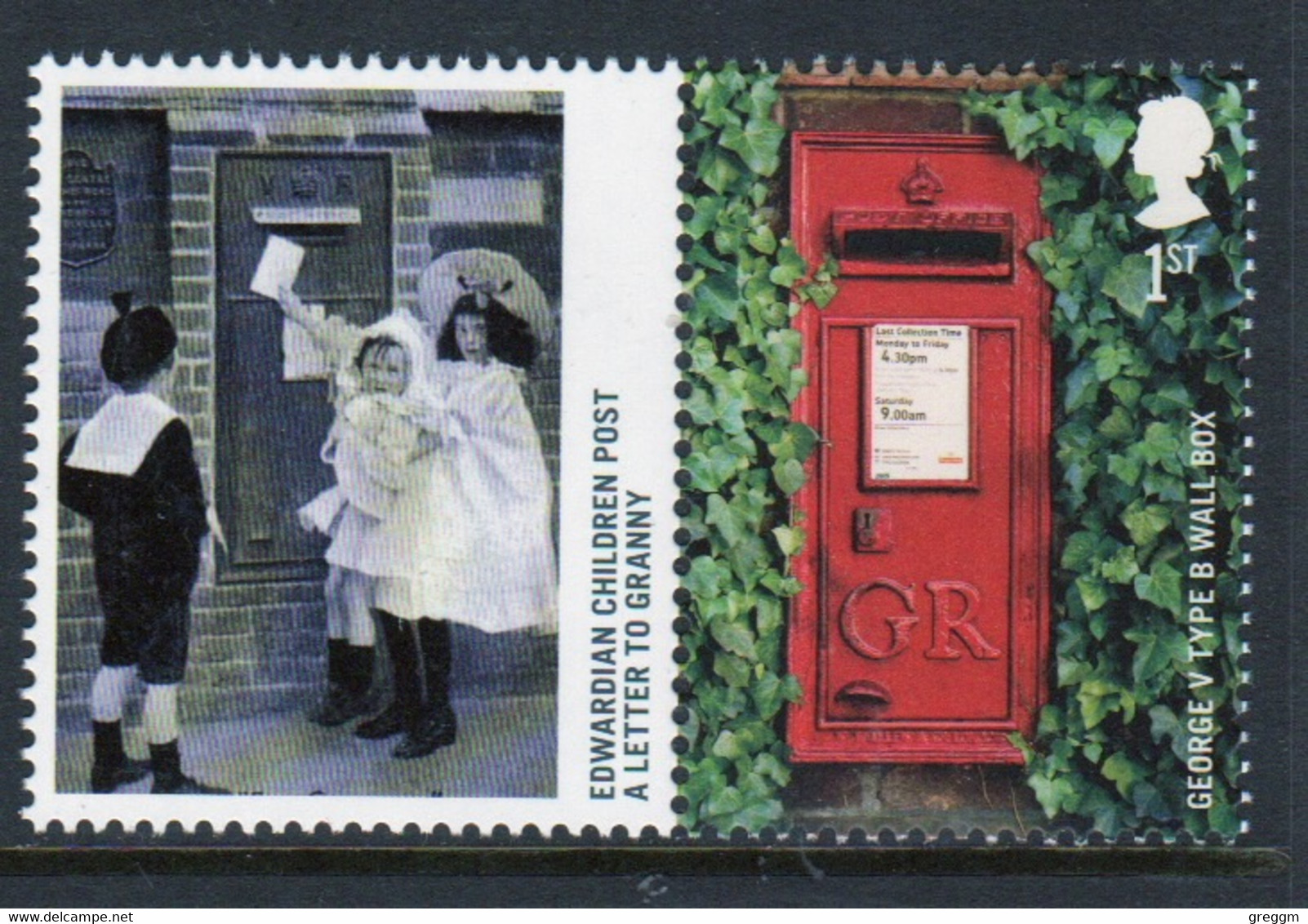Great Britain 2009 Single 1st Smiler Sheet Commemorative Stamp With Labels From The Post Boxes Set In Unmounted Mint. - Francobolli Personalizzati
