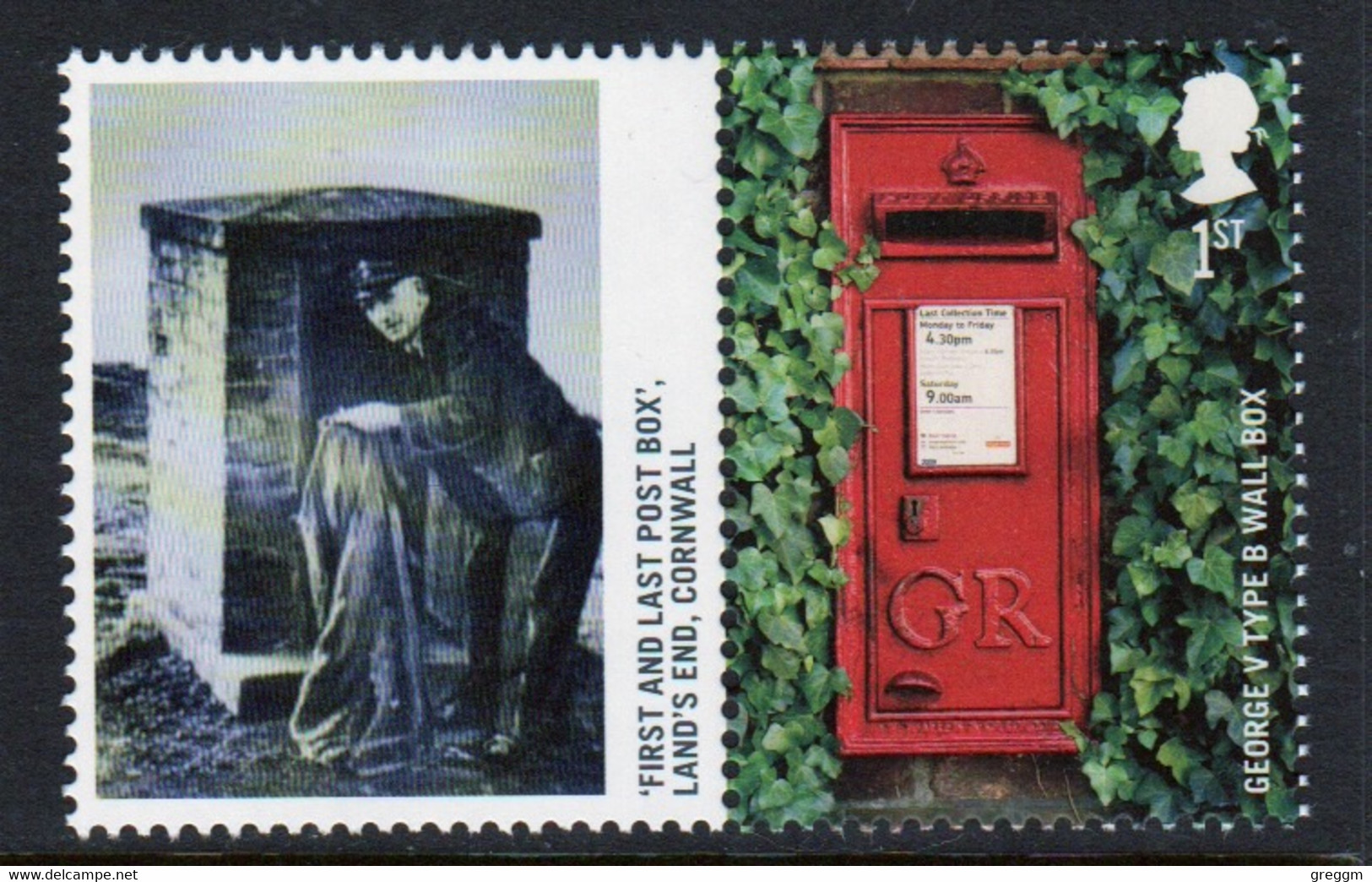 Great Britain 2009 Single 1st Smiler Sheet Commemorative Stamp With Labels From The Post Boxes Set In Unmounted Mint. - Personalisierte Briefmarken