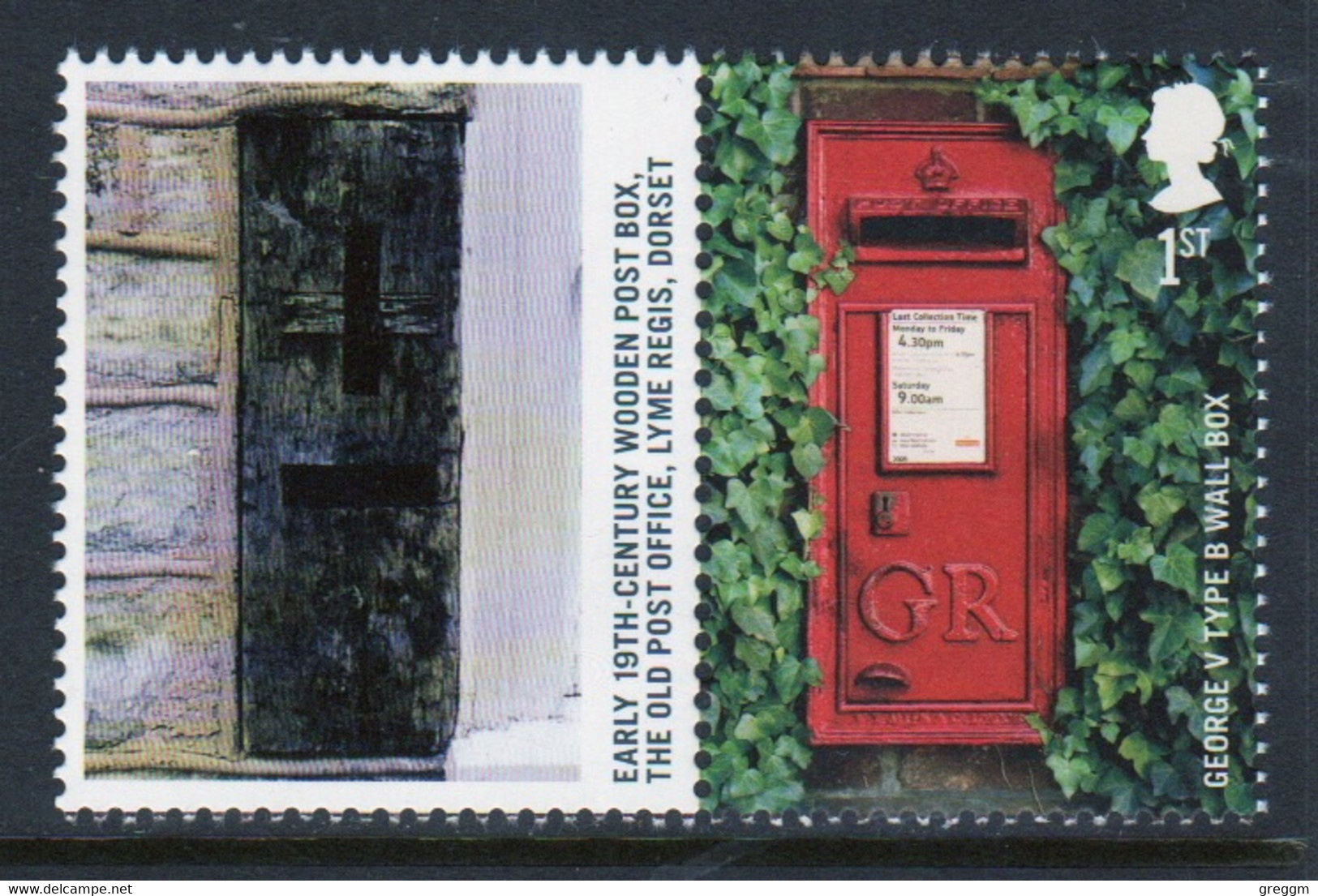 Great Britain 2009 Single 1st Smiler Sheet Commemorative Stamp With Labels From The Post Boxes Set In Unmounted Mint. - Francobolli Personalizzati