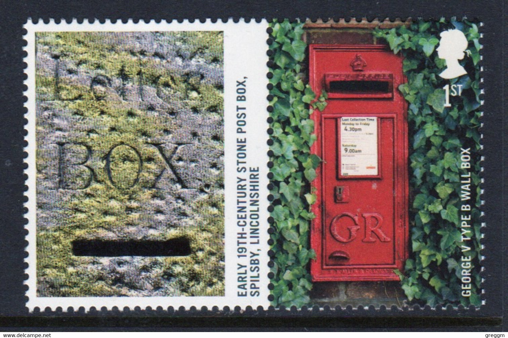 Great Britain 2009 Single 1st Smiler Sheet Commemorative Stamp With Labels From The Post Boxes Set In Unmounted Mint. - Francobolli Personalizzati