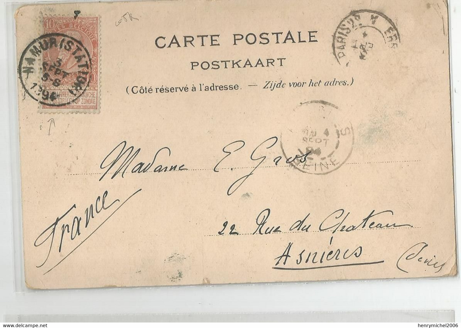 Marcophilie Belgique Souvenir D'anvers Exposition Universelle Flamande Schmidt Cachet Namur Station 1894 - Sonstige & Ohne Zuordnung