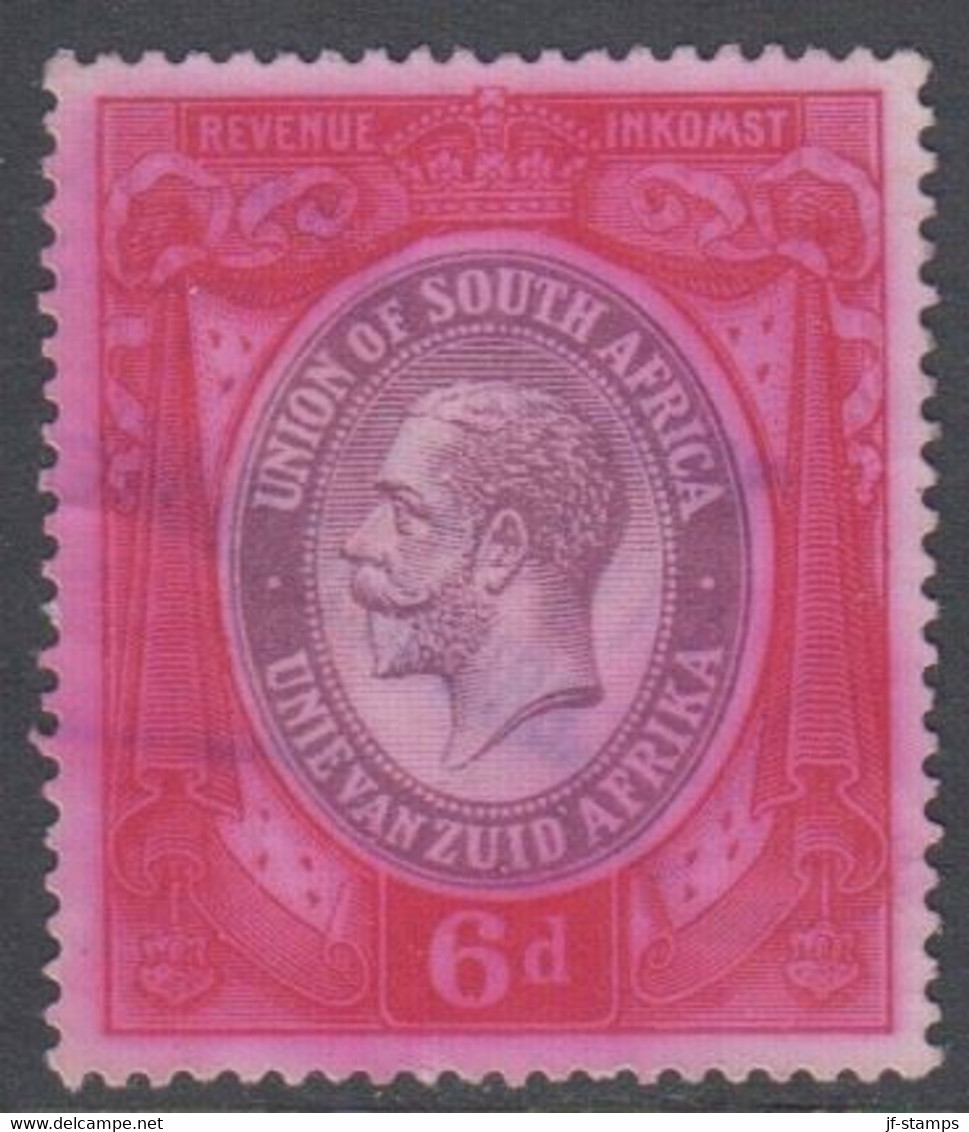 1913-1924. UNION OF SOUTH AFRICA. Georg V. REVENUE INKOMST. 6 D. () - JF420373 - Officials