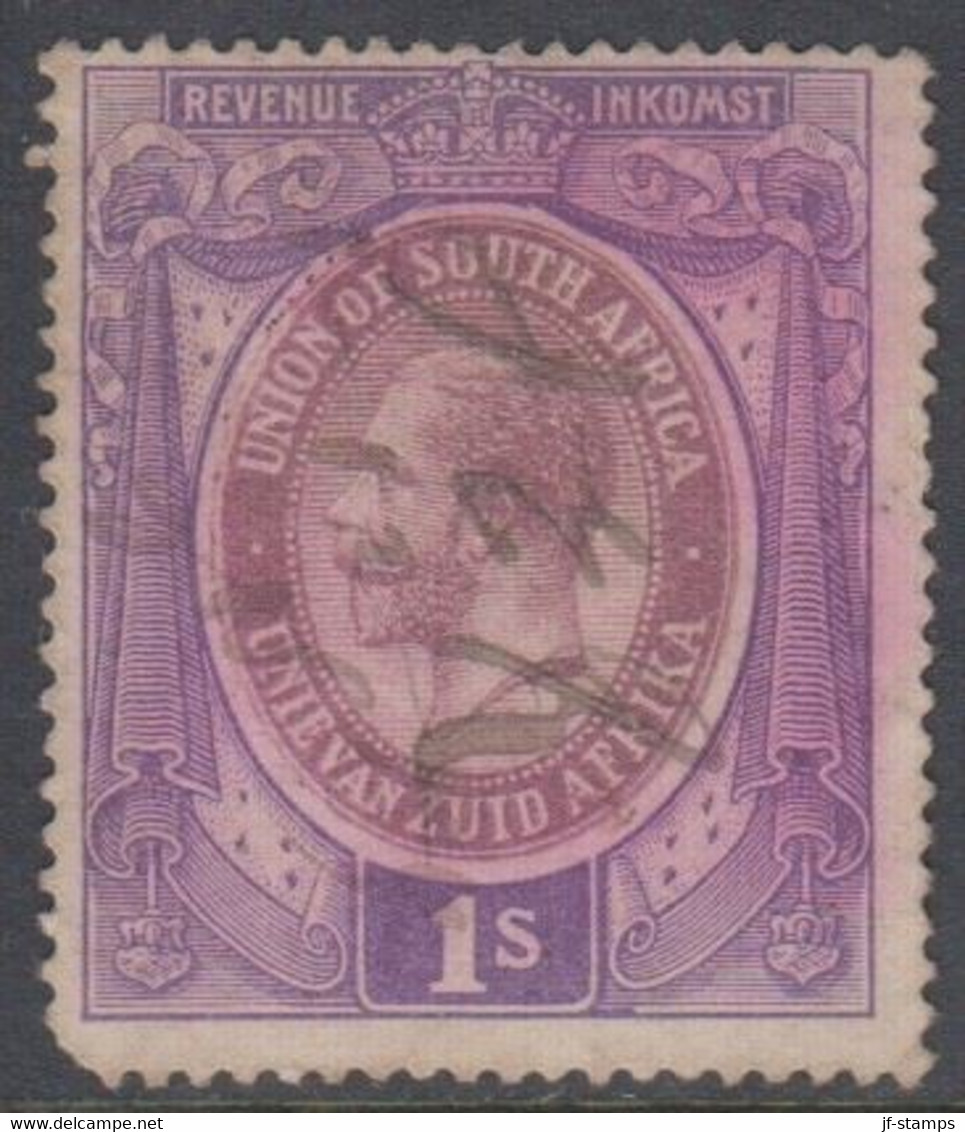 1913-1924. UNION OF SOUTH AFRICA. Georg V. REVENUE INKOMST. 1 S. Thin.  () - JF420376 - Service