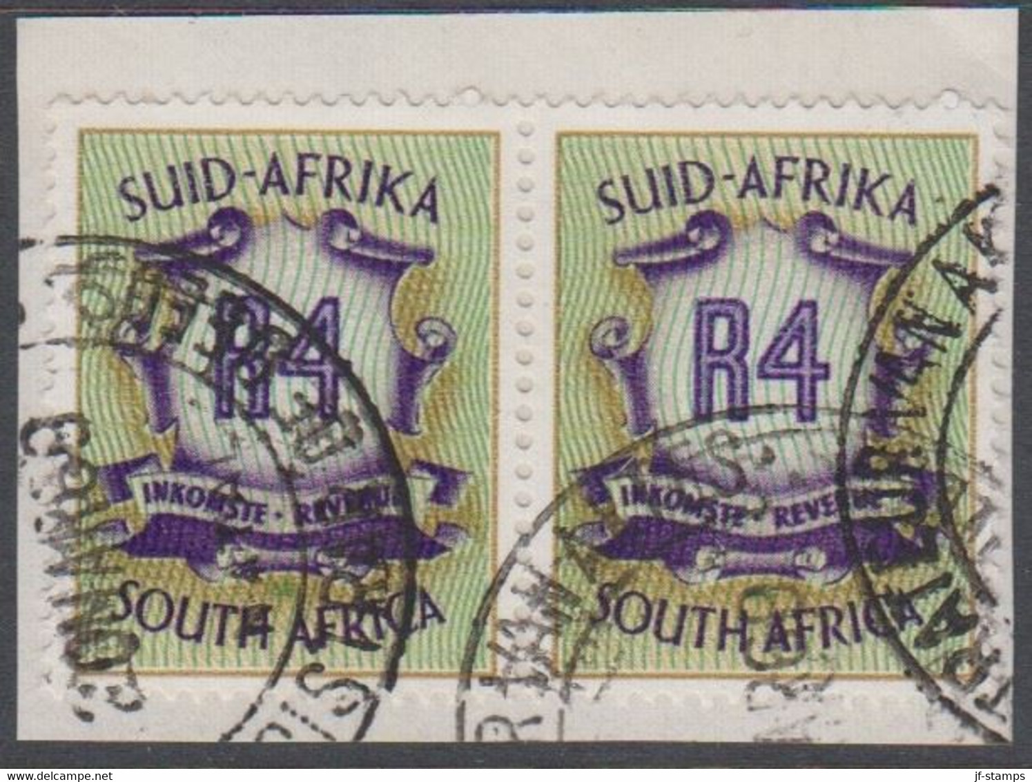 1969. SOUTH AFRICA. REVENUE INKOMST. R 4 + R 4 On Small Piece.  () - JF420384 - Service