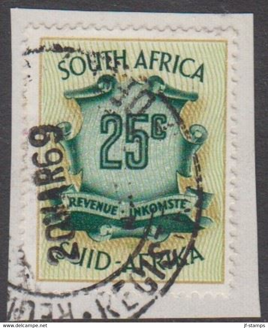 1969. SOUTH AFRICA. REVENUE INKOMST. 25 C. On Small Piece.  () - JF420387 - Officials
