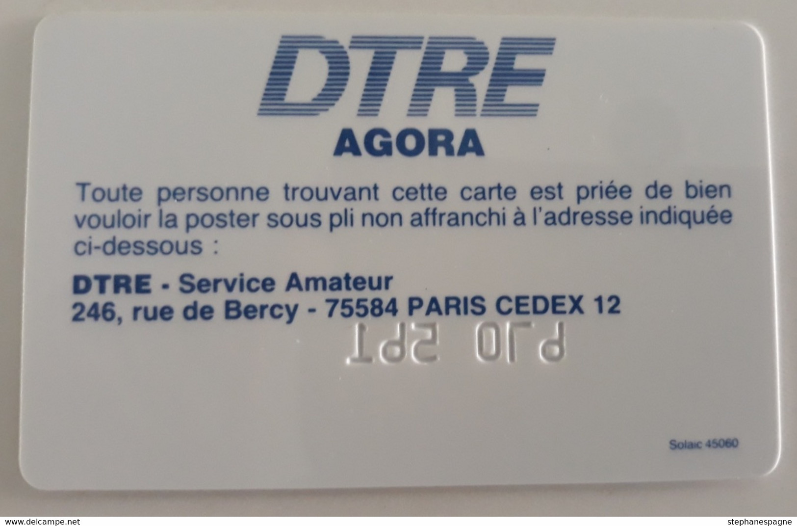 SMART CARD RARISSIME CARTE A PUCE BULL AGORA EMBOSSÉE Nº 670 561 - Internes