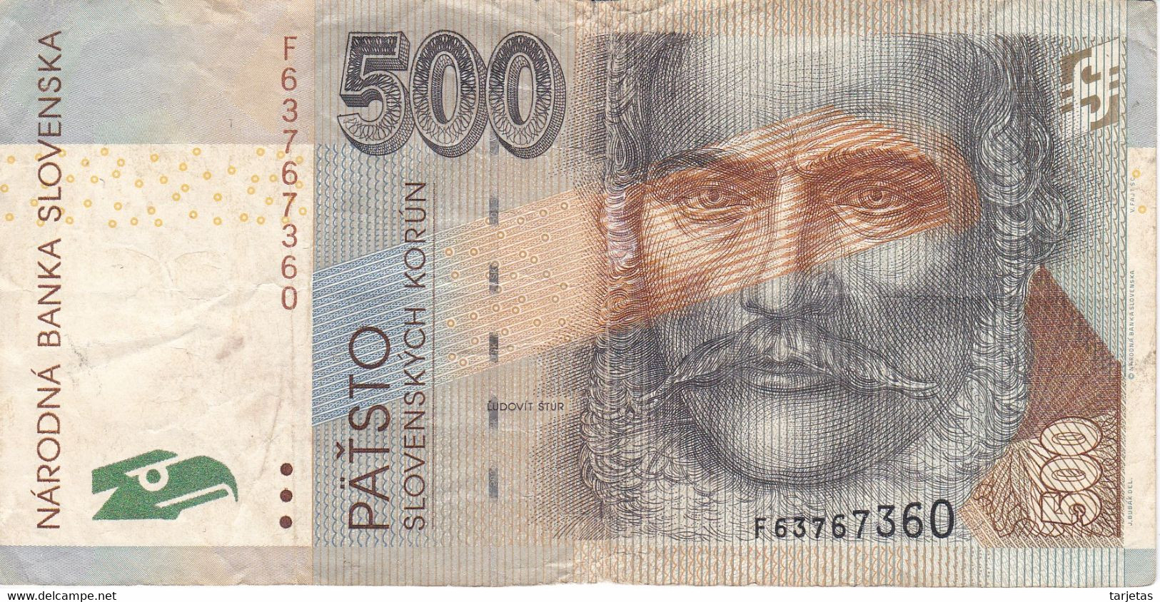BILLETE DE ESLOVAQUIA DE 500 KORUN DEL AÑO 2000 (BANK NOTE) - Slowakije