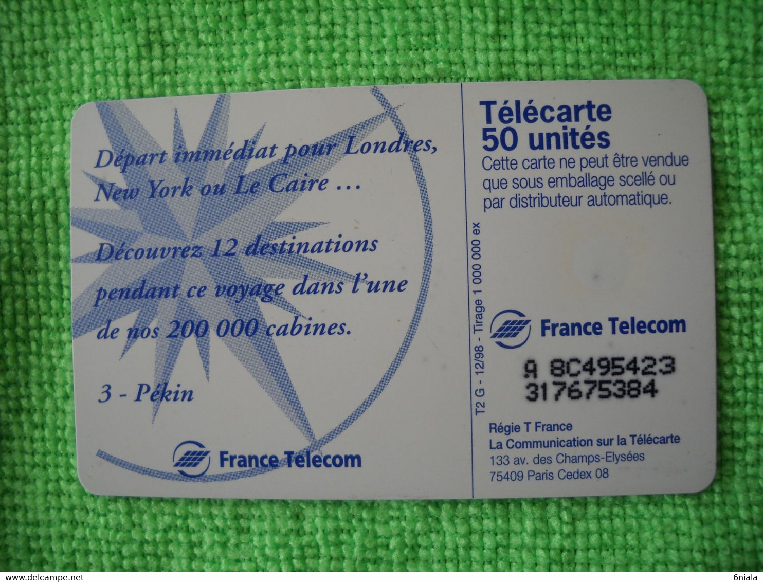 7187 Télécarte Collection Cabine N° 3 PEKIN   50U  ( Recto Verso)  Carte Téléphonique - 1998