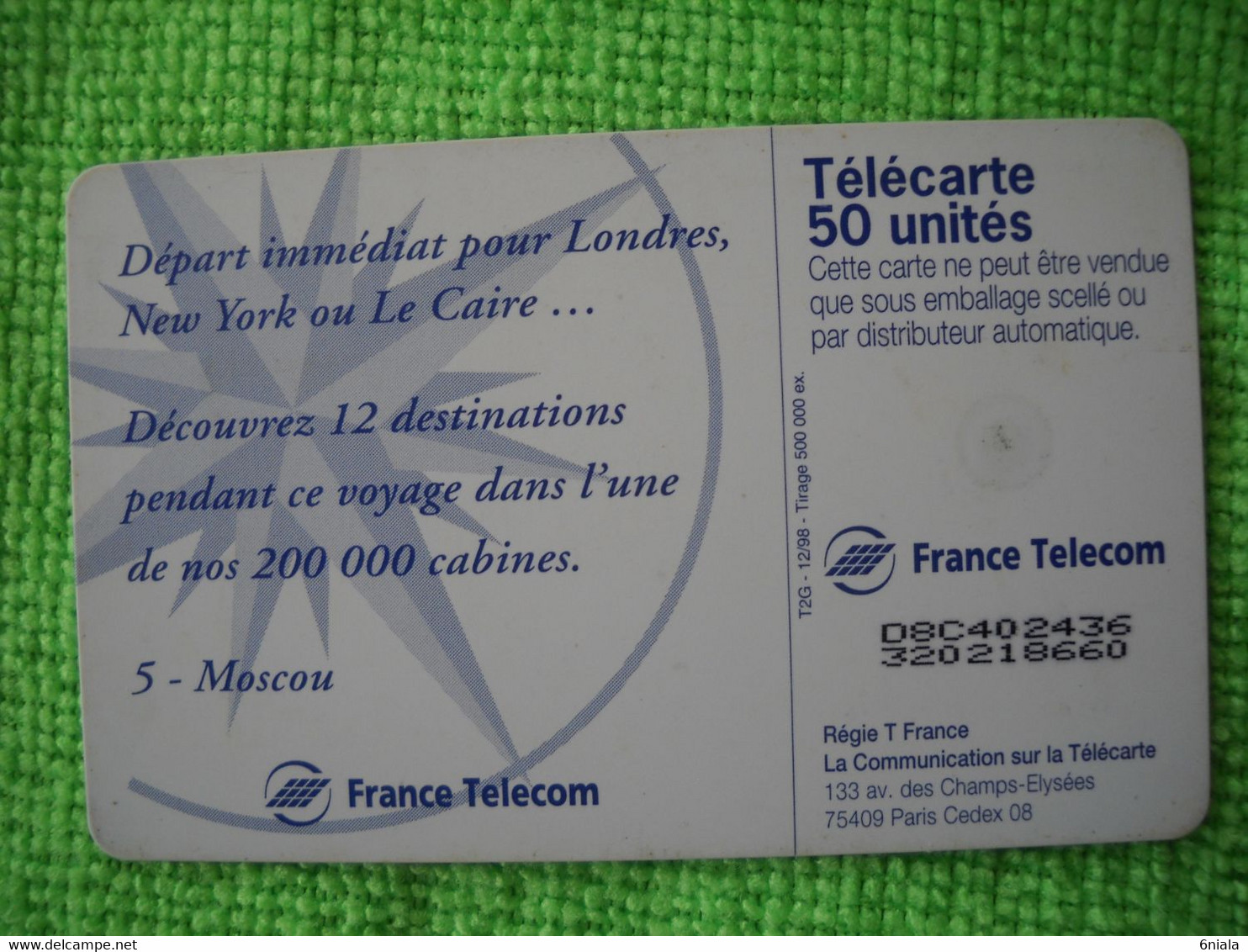 7189 Télécarte Collection Cabine N°5 MOSCOU   50U  ( Recto Verso)  Carte Téléphonique - 1998