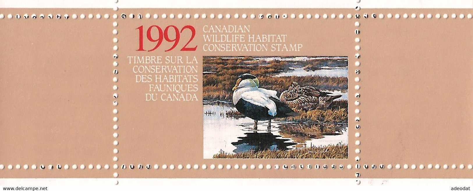 1992 WILDLIFE HABITAT CONSERVATION STAMP MNH WITH BOOKLET - Other & Unclassified