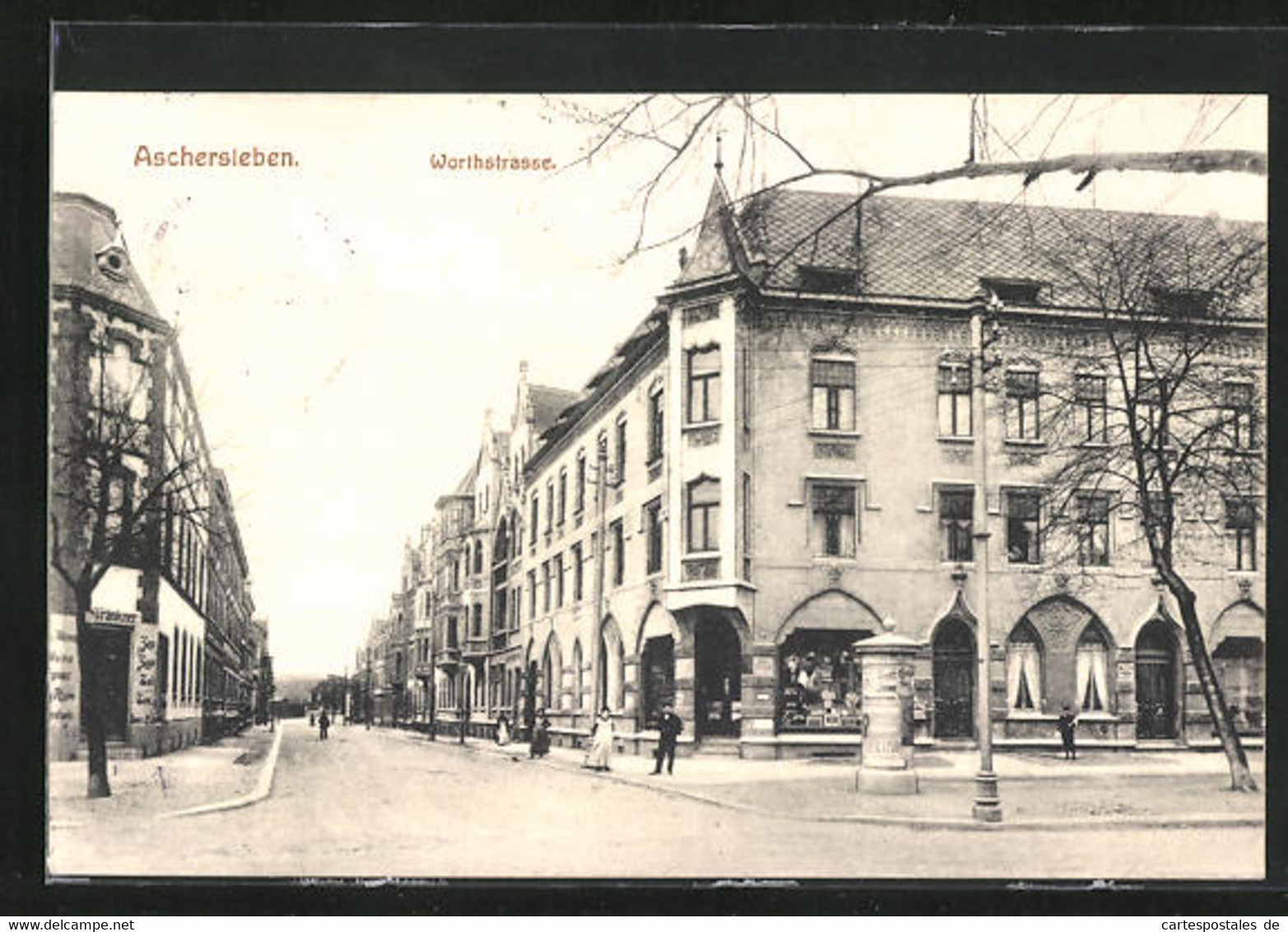 AK Aschersleben, Blick In Die Worthstrasse - Aschersleben