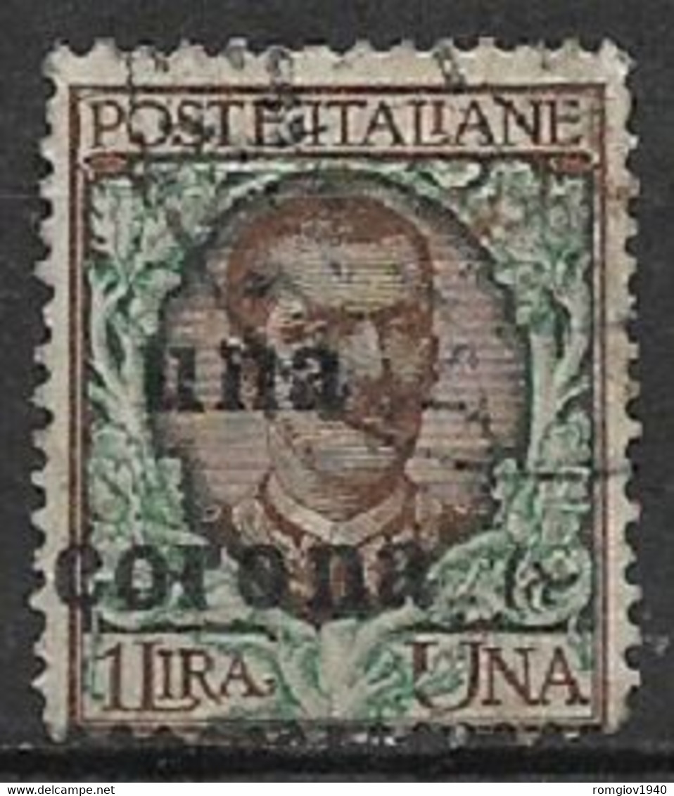 DALMAZIA 1919 FRANCOBOLLO D'ITALIA SOPRASTAMPATO SASS. 1 USATO VF - Dalmatia