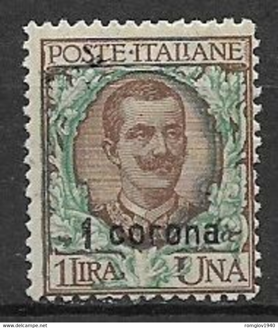 DALMAZIA 1921-22 FRANCOBOLLO D'ITALIA SOPRASTAMPATO IN CENTESIMI DI CORONA  SASS.6 MLH VF - Dalmatië