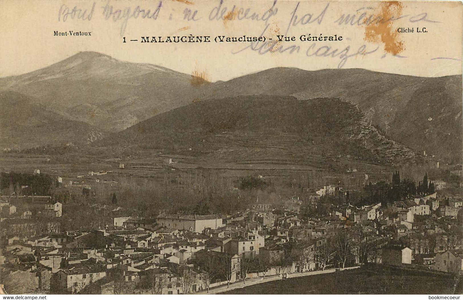 MALAUCENE Avenue De Beaumont Voyagée En 1910 Pour AUBIGNAN - Malaucene