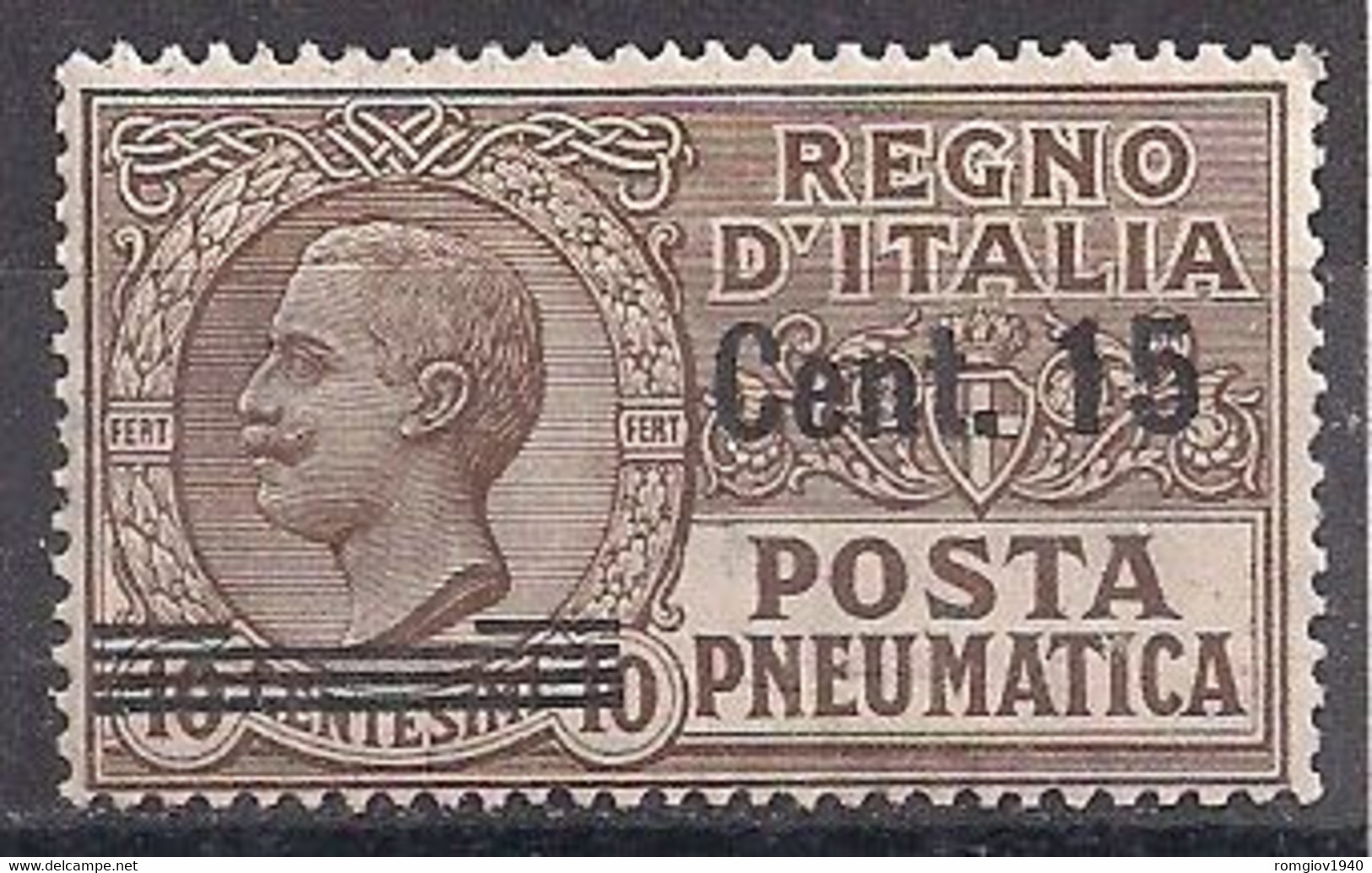 REGNO D'ITALIA POSTA PNEUMATICA 1913-1923 EFFIGE DI V.EMANUELE III SASS. 4 MLH VF - Pneumatische Post