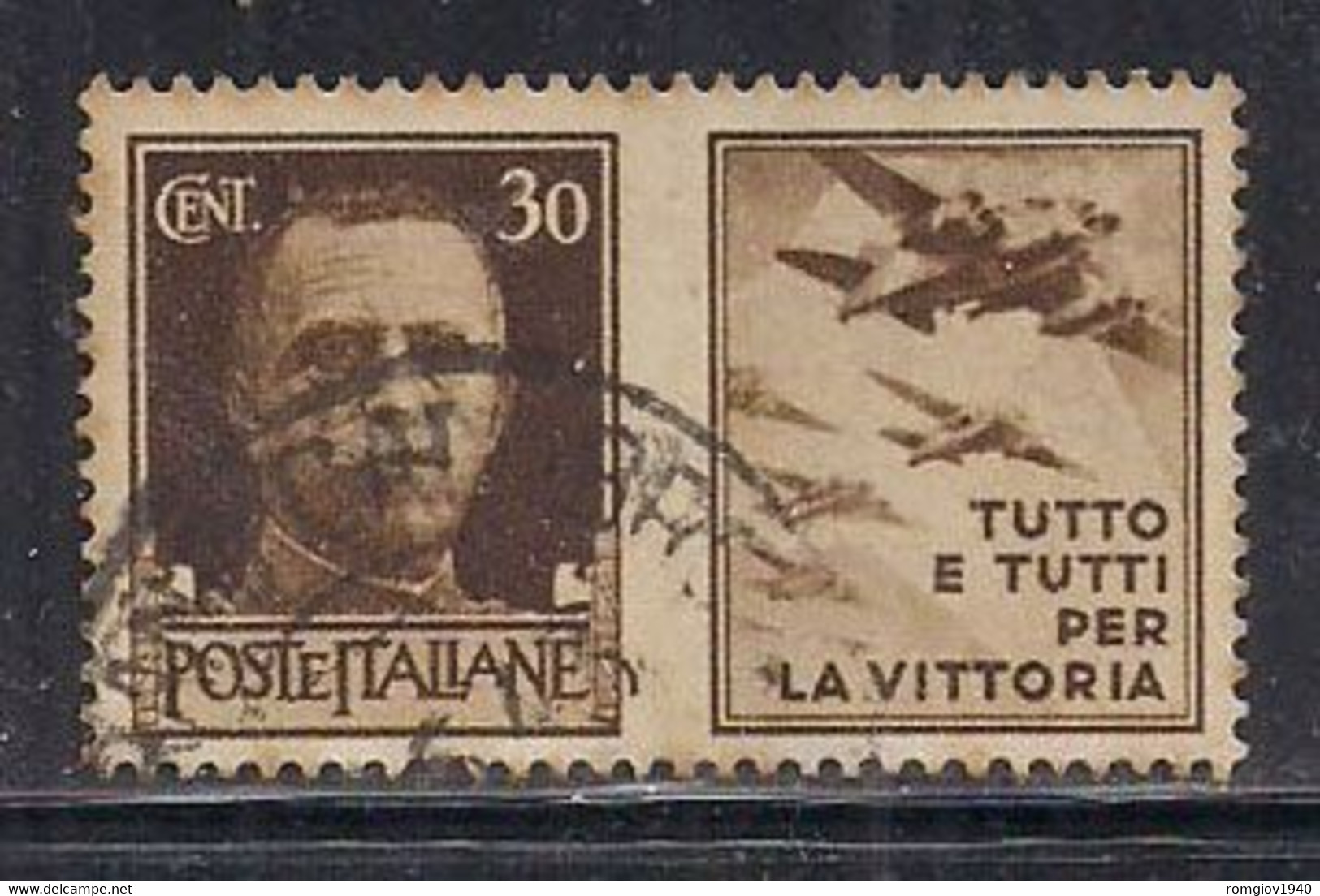REGNO D'ITALIA 1942  PROPAGANDA DI GUERRA  SASS. 7 USATO VF - Posta Pneumatica