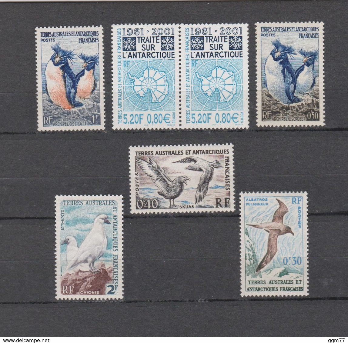 6 LOTS DE TIMBRES TAAF NEUFS** & * DE 1956 à 2001    Cote : 19,20 € - Neufs