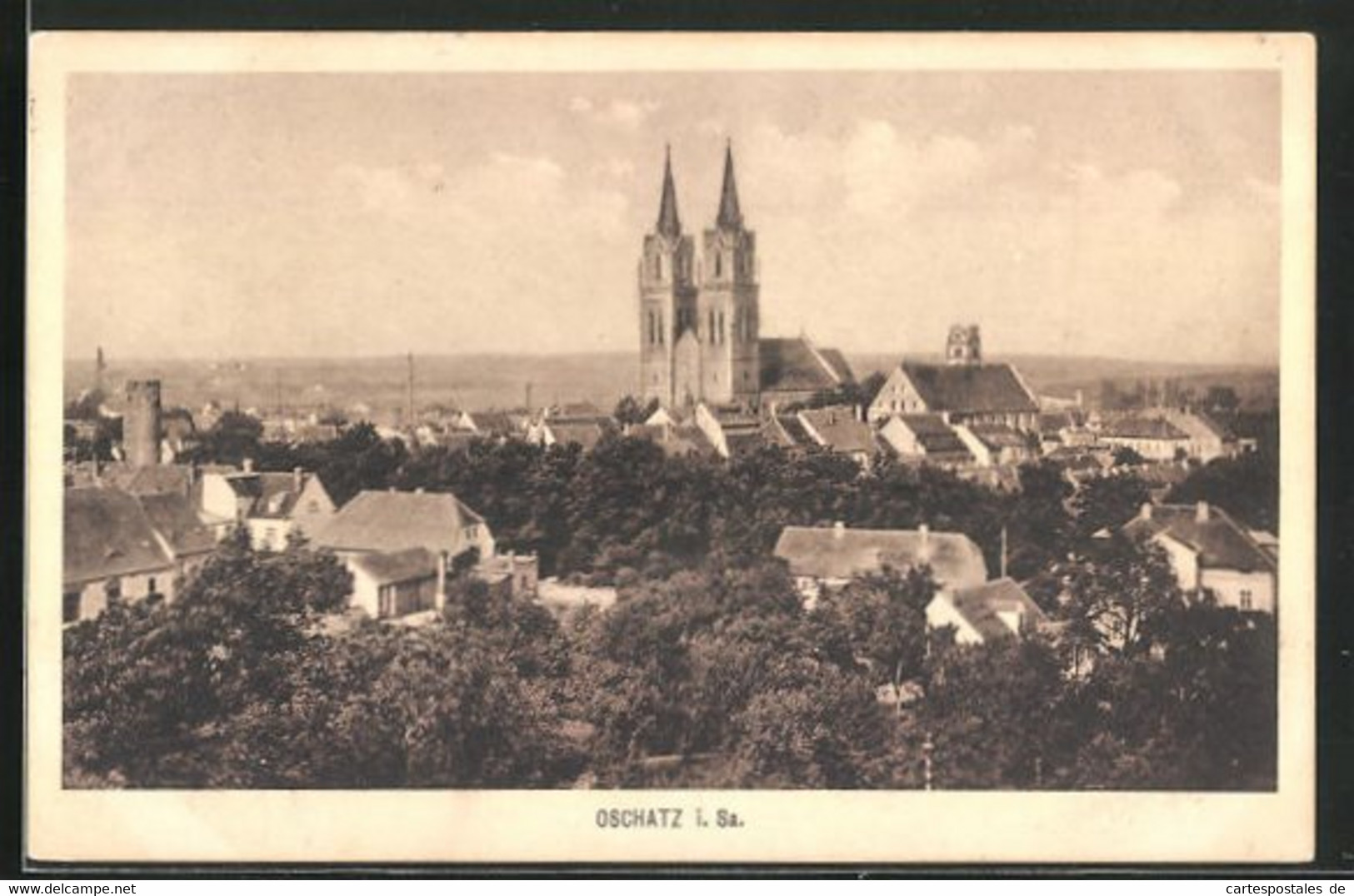 AK Oschatz I. Sa., Kirche Aus Der Vogelschau - Oschatz