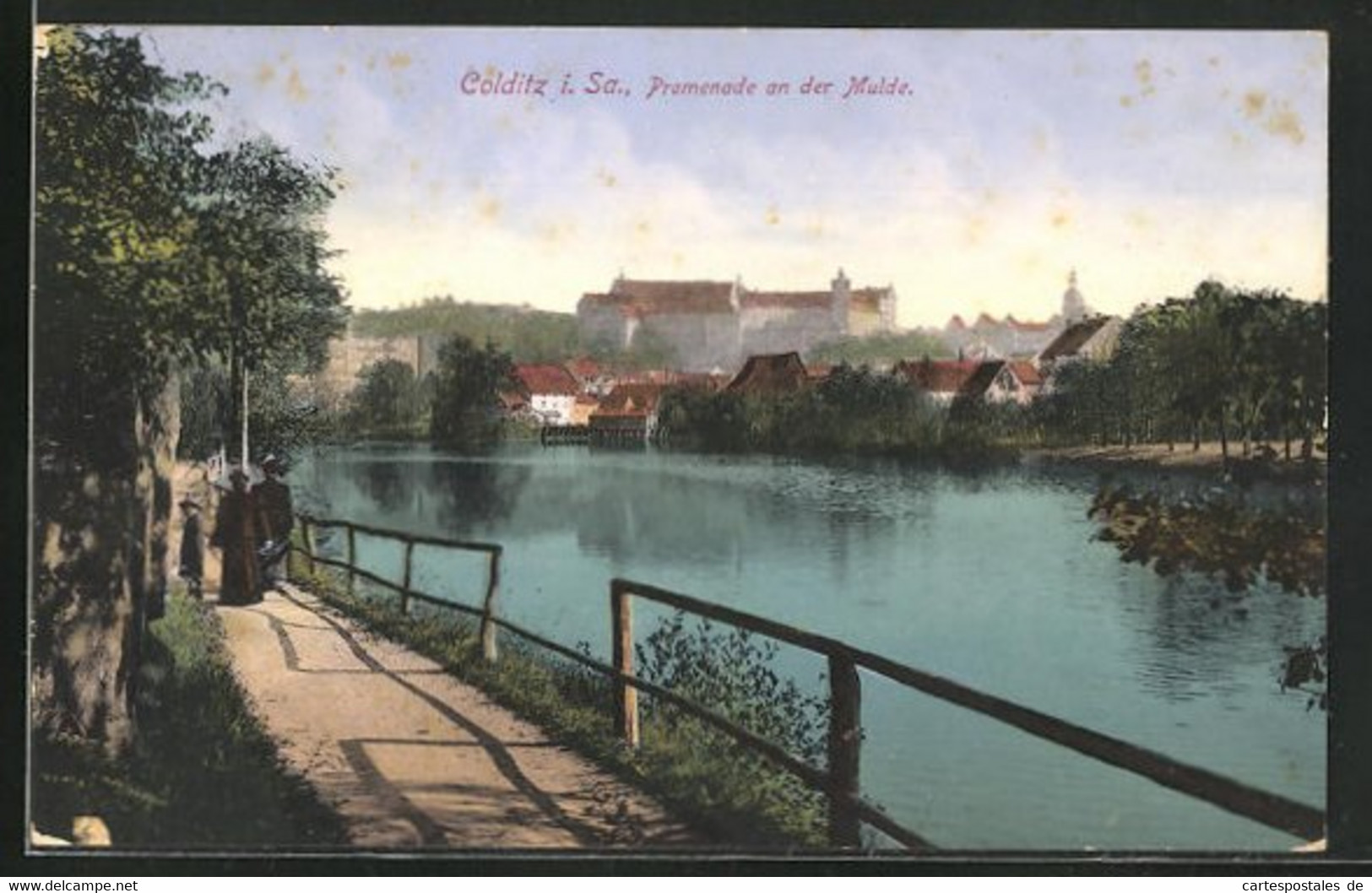 AK Colditz I. Sa., Promenade An Der Mulde - Colditz