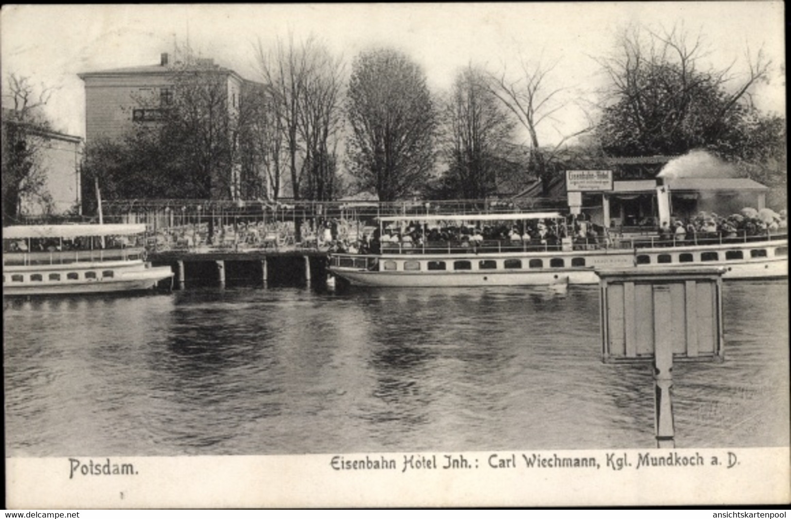 CPA Potsdam In Brandenburg, Eisenbahn Hotel, Dampferanlegestelle - Otros & Sin Clasificación