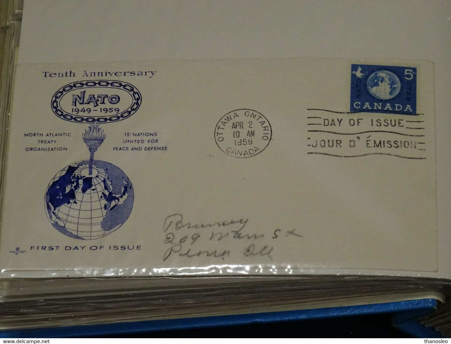 Canada 1959 Nato FDC VF - 1952-1960