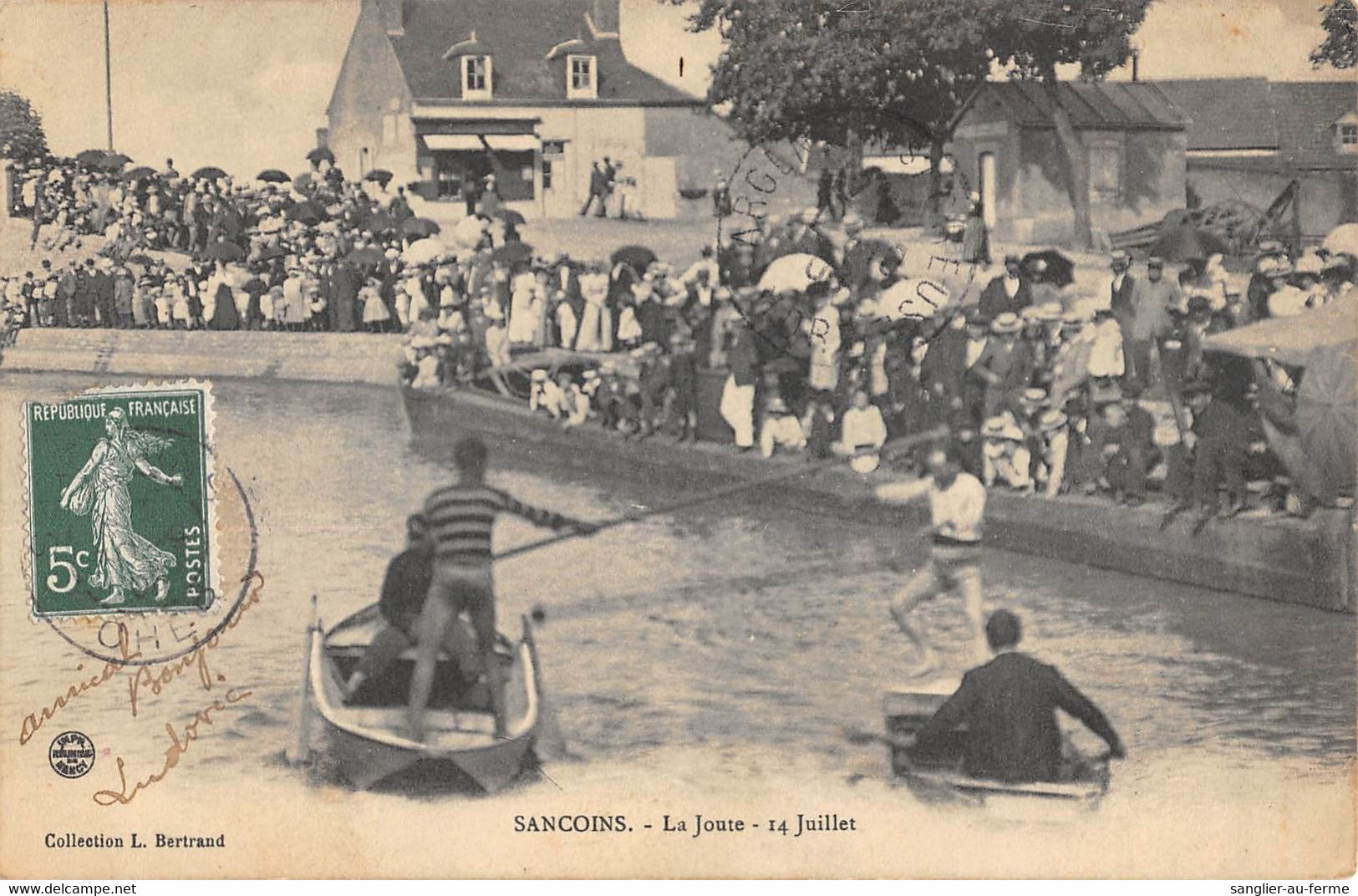 CPA 18 SANCOINS LA JOUTE 14 JUILLET - Sancoins