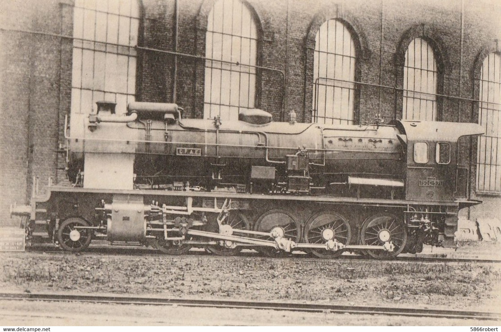 CARTE POSTALE ORIGINALE ANCIENNE : LOCOMOTIVE VAPEUR DE L'ALGERIE MACHINE N° 150 C 571 TYPE EST CONSTRUITE EN 1929-30 - Equipment