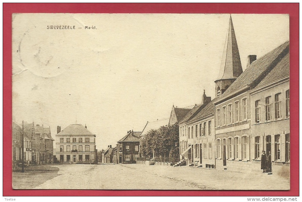 Zwevezele - Markt - 1924 ( Verso Zien ) - Wingene