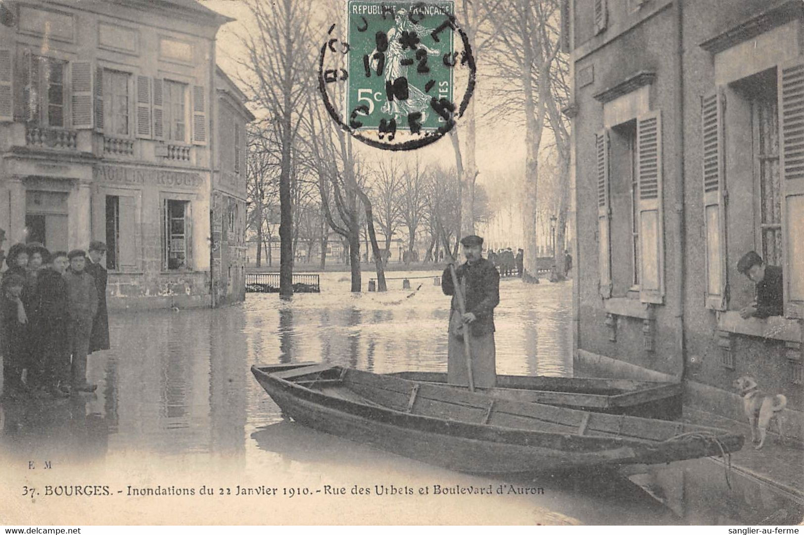 CPA 18 BOURGES INONDATIONS DU 22 JANVIER 1910 RUE DES URBETS ET Dd D'AURON - Bourges